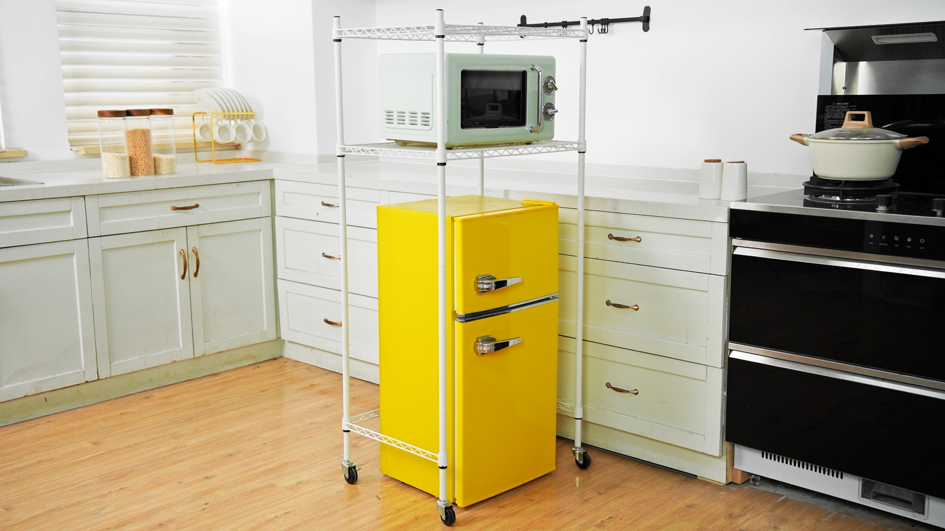 Amazon.com: Tandefio 2 Tier Mini Fridge Stand with Storage for