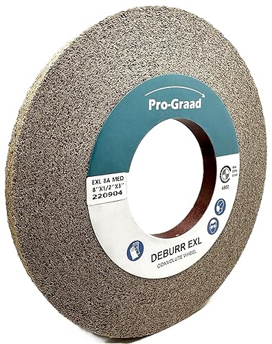 Miniatura 107 de EXL 09549 - Rueda de desbarbado, 6 x 1 pulgada x 1 pulgada fina, carburo de silicio, rueda de desbarbado, acabado y pulido de metal, convoluto, 09549