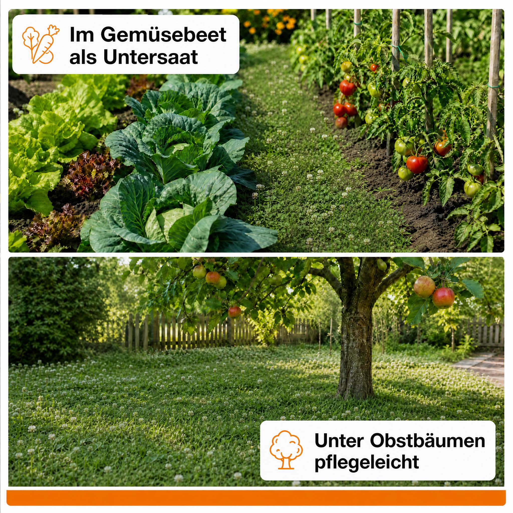 Gärtner's erste Wahl! Bobby-Seeds Weißklee Samen 2500 g für ca. 1250 m², Saatgut ohne Gentechnik für Gründüngung und Bodendecker, mehrjährig und winterhart, Keimfähigkeit geprüft