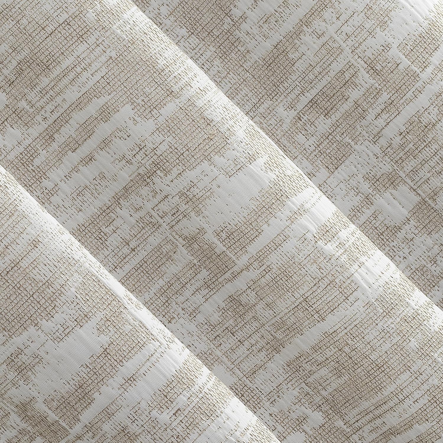 Sun Zero Parrish Distressed Grid Thermal Extreme Total Blackout Grommet Curtain Panel, 40" x 84", Stone