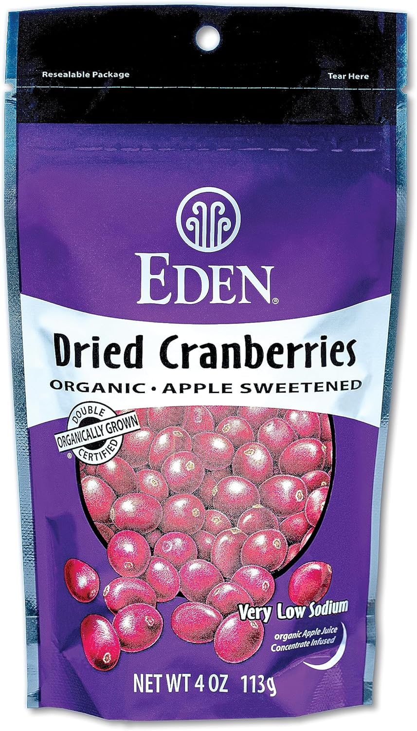 Eden Organic Dried Cranberries, Sweetened with Apple Juice