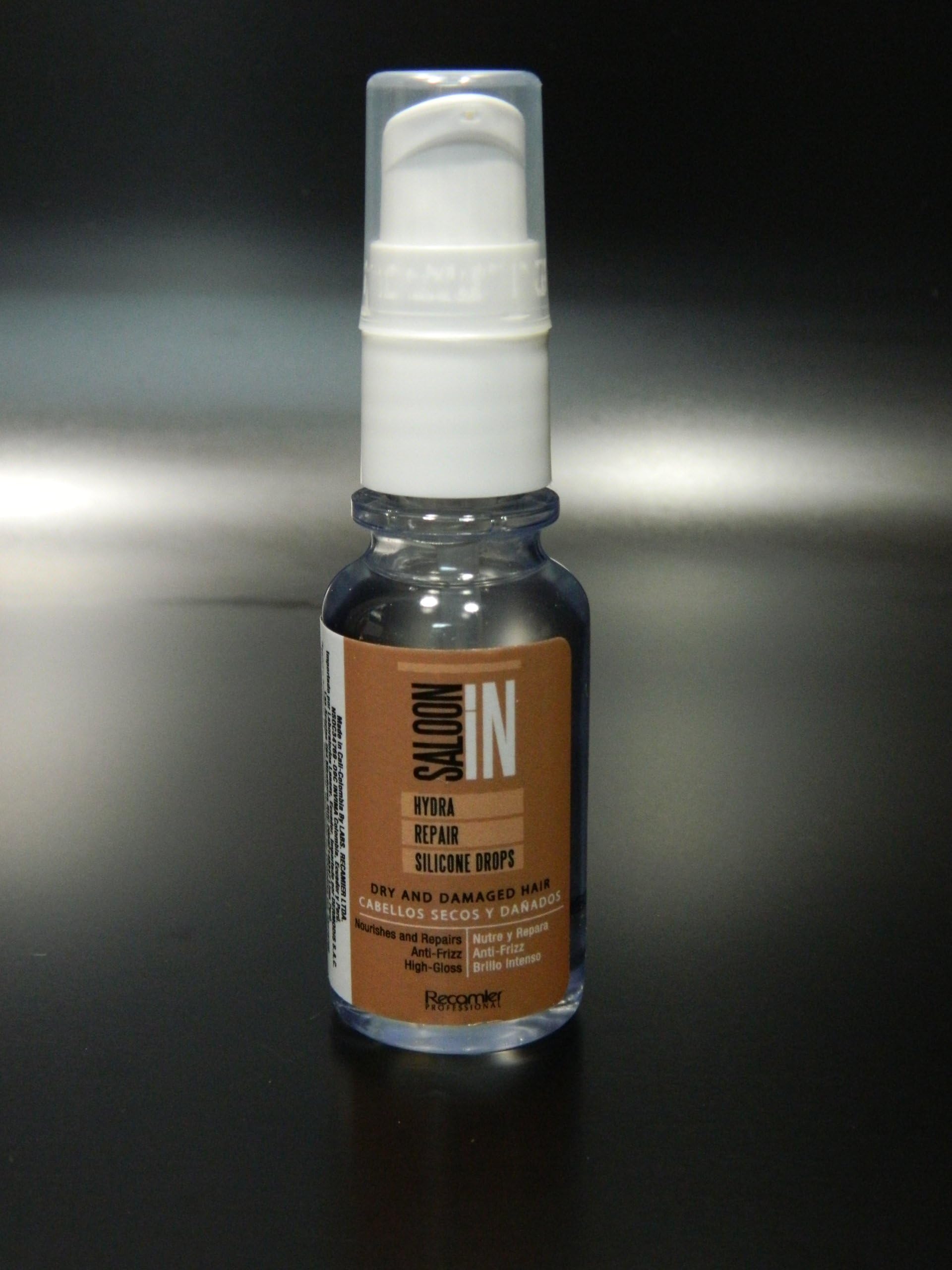 Recamier Saloon In Hydra Repair Silicone Drops Dry And Damage Hair Nourishes And Repairs Anti-Frizz High-Gloss | SalonIn Silicon Nutre Repara Cabellos Secos Y Daรฑados Brillo Intenso 1Oz-30ml