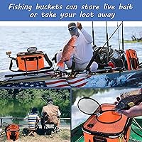 Vista 6 de Cubo de Pesca con Tapa Transparente, Cubo de Cebo Plegable, Cubo Multifuncional para Pececillos, Contenedor de Pescado Vivo, Cubo de Protección