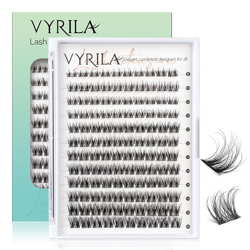 Cílios postiços em tufos VYRILA Joy-D(8-16Mix), curvatura D, 0,05 mm