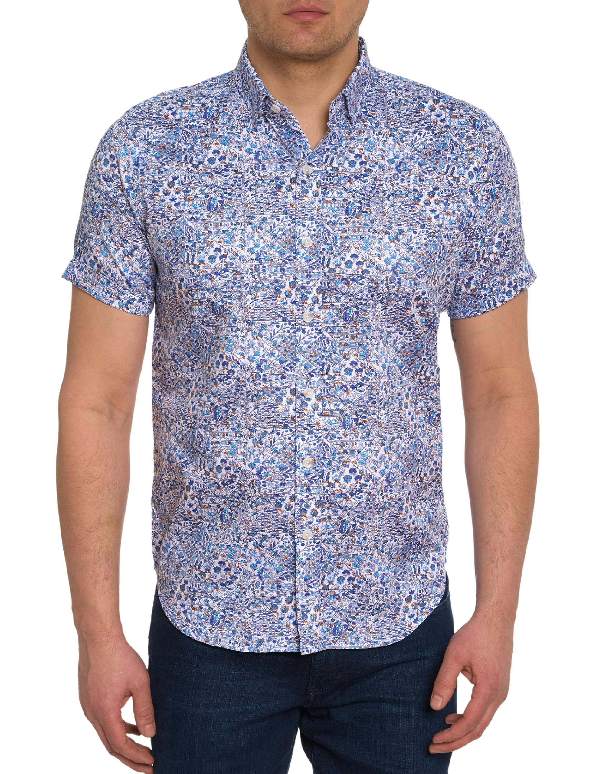 Robert Graham Herren Shirt Hemd mit Button-Down-Kragen