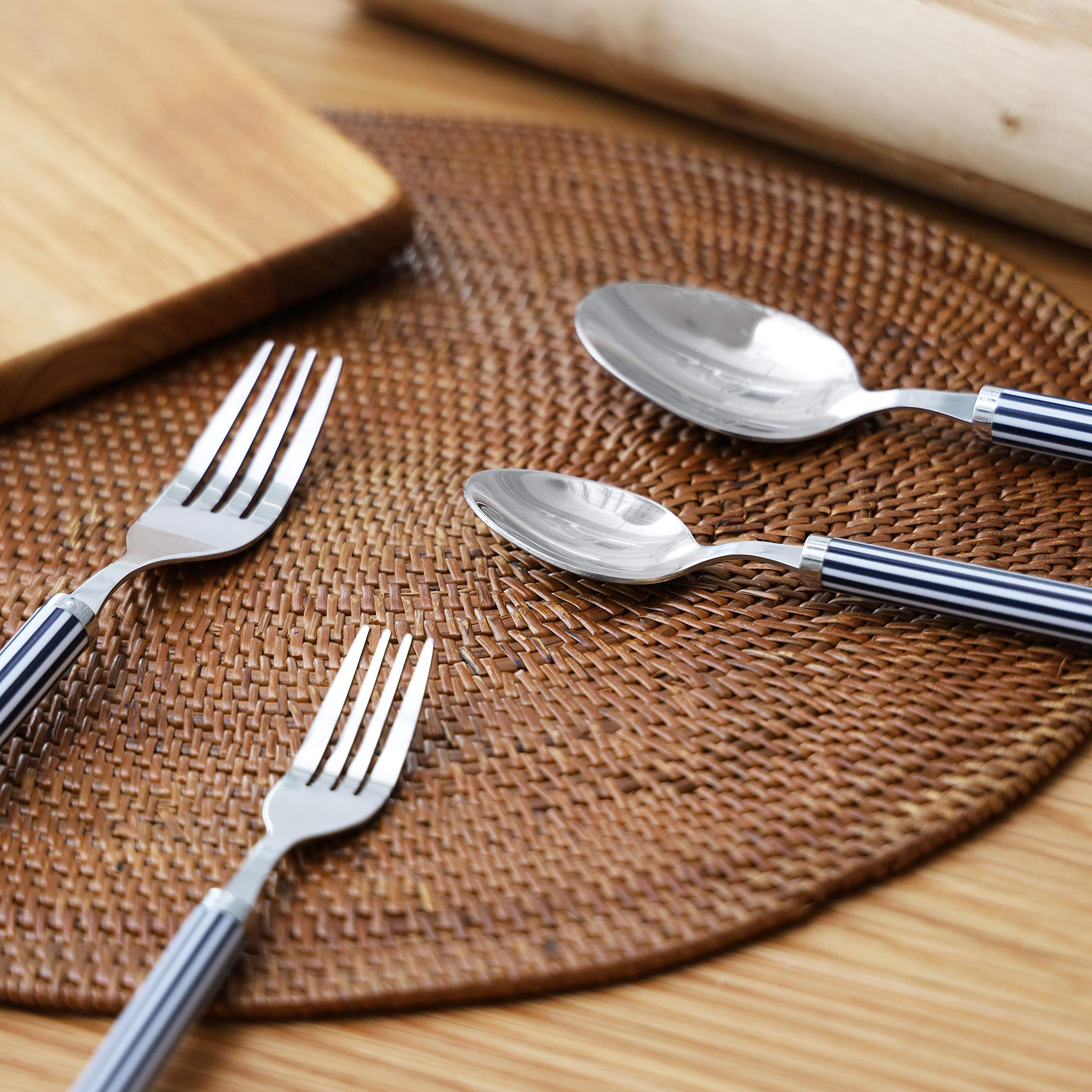 りさ様＊確認用カトラリー Amazon｜パール金属 カトラリーセット 青 スプーンM/ 19.5cm