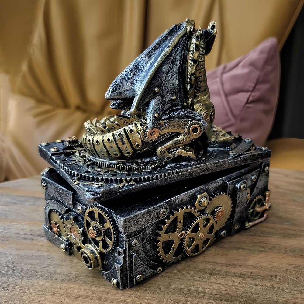 ドラゴンとの置物 Amazon.co.jp: 銅像 スチームパンク ドラゴン 置物 メカニカル 7インチ