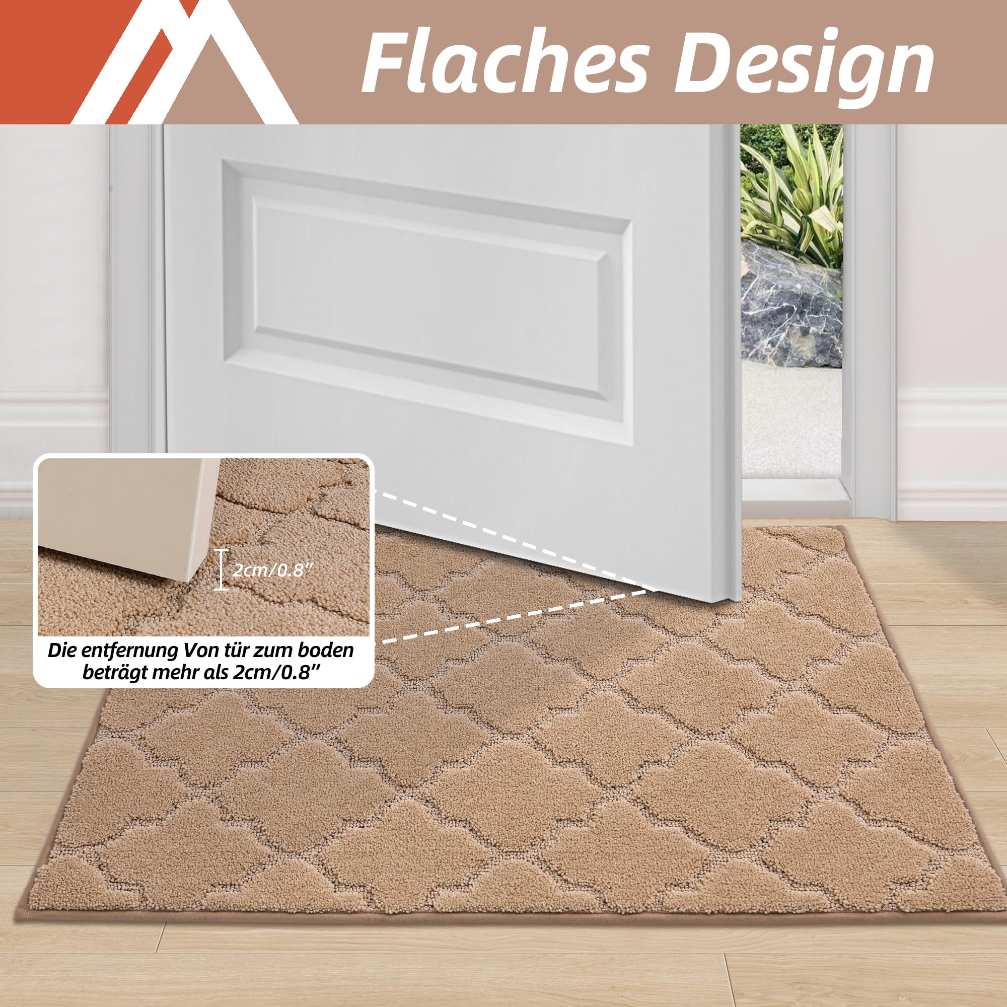 OTraki Deurmat voor binnen, 60 x 90 cm, antislip, machinewasbare voetveger, vuilvangmat, deurmat voor hond, ingang, keuken, terras, tuin