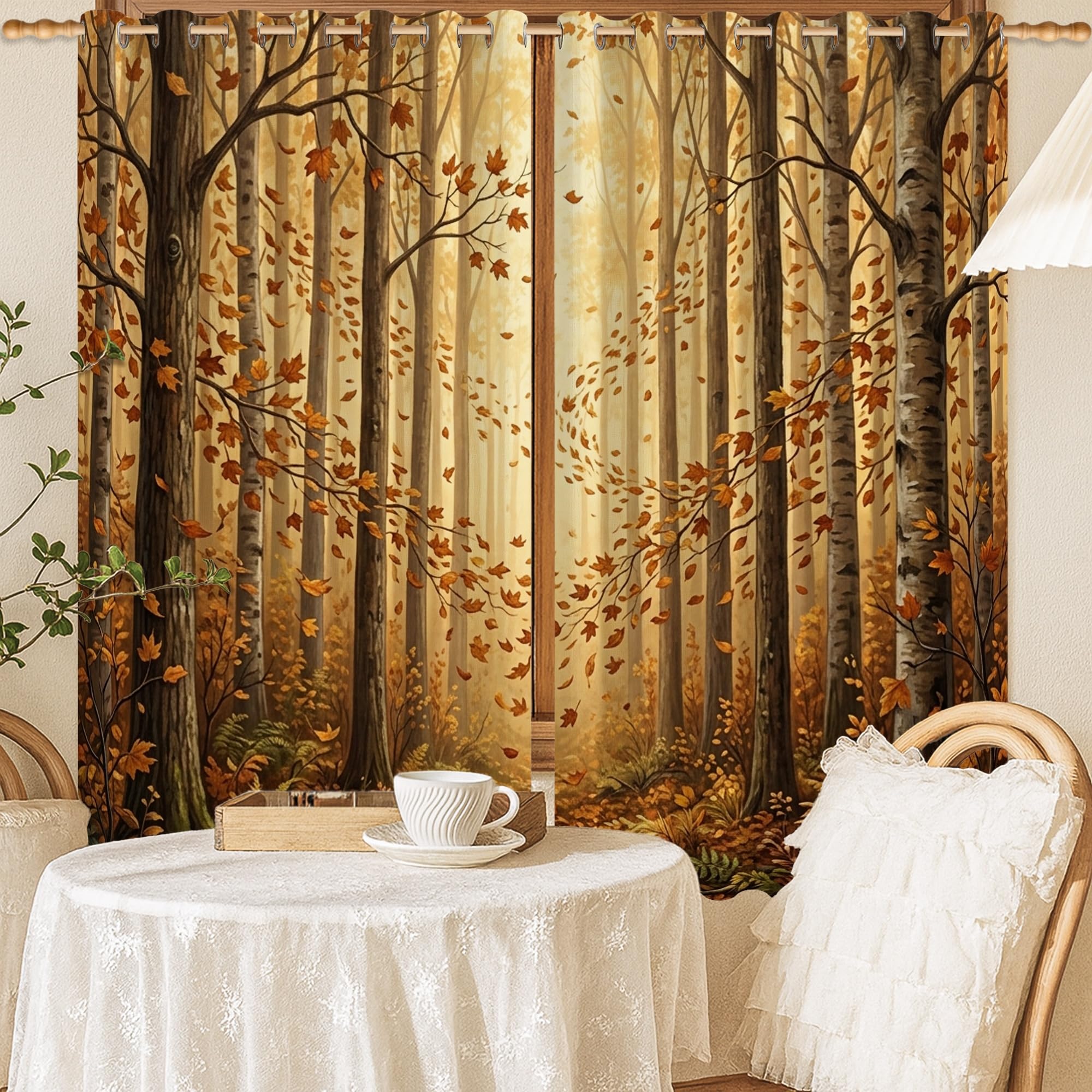 Rideaux occultants thermiques contre le froid et la lumière 132x137 cm pour chambre
