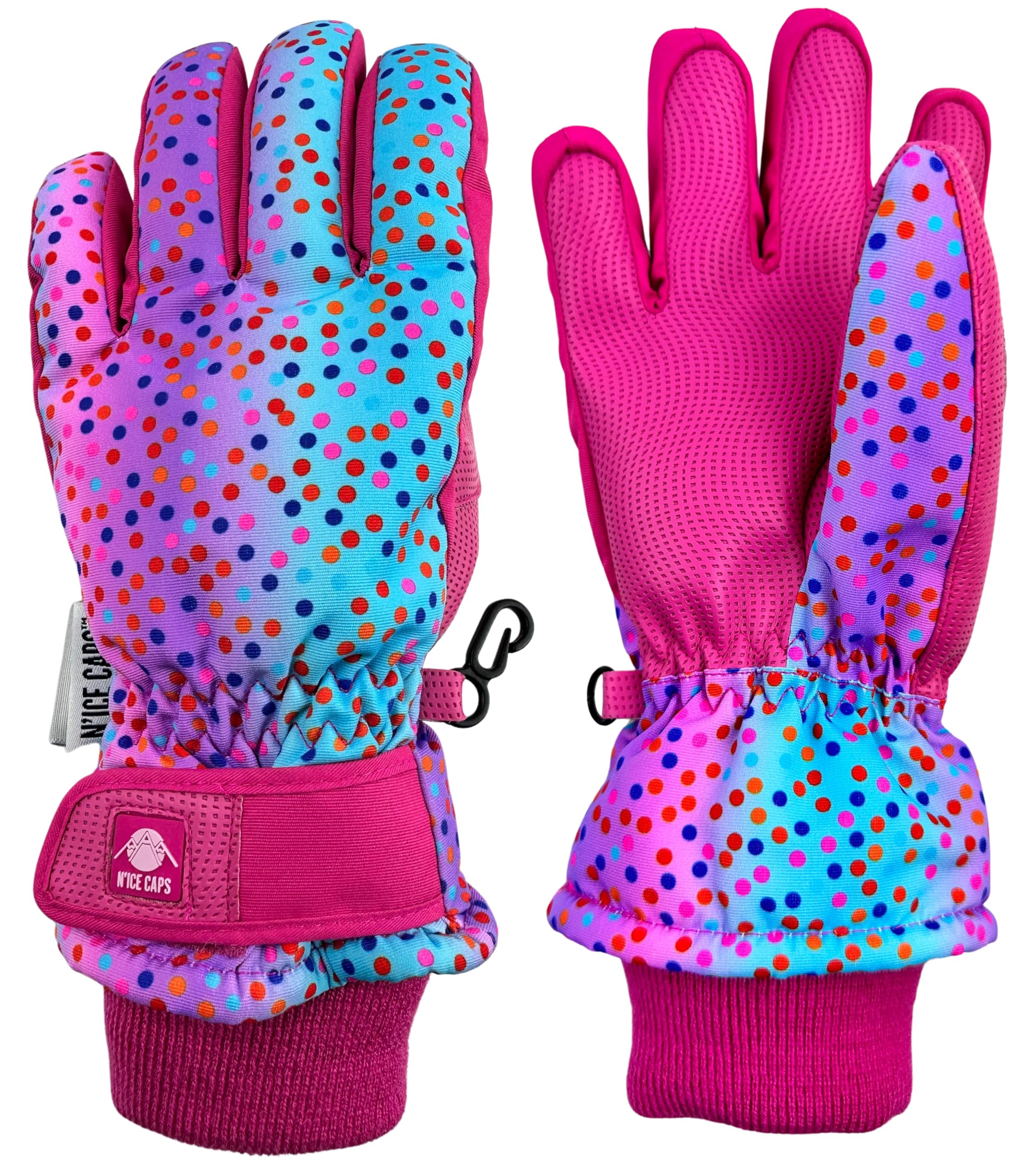 N'Ice Caps Kids Thinsulate and Waterproof Geo Lines Print Ski Gloves