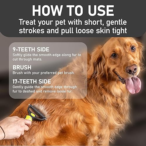 Vista 100 de Maxpower Planet - Cepillo de aseo para mascotas, herramienta de doble cara, rastrillo para perros y gatos, extraancho, peine para desenredar pelo