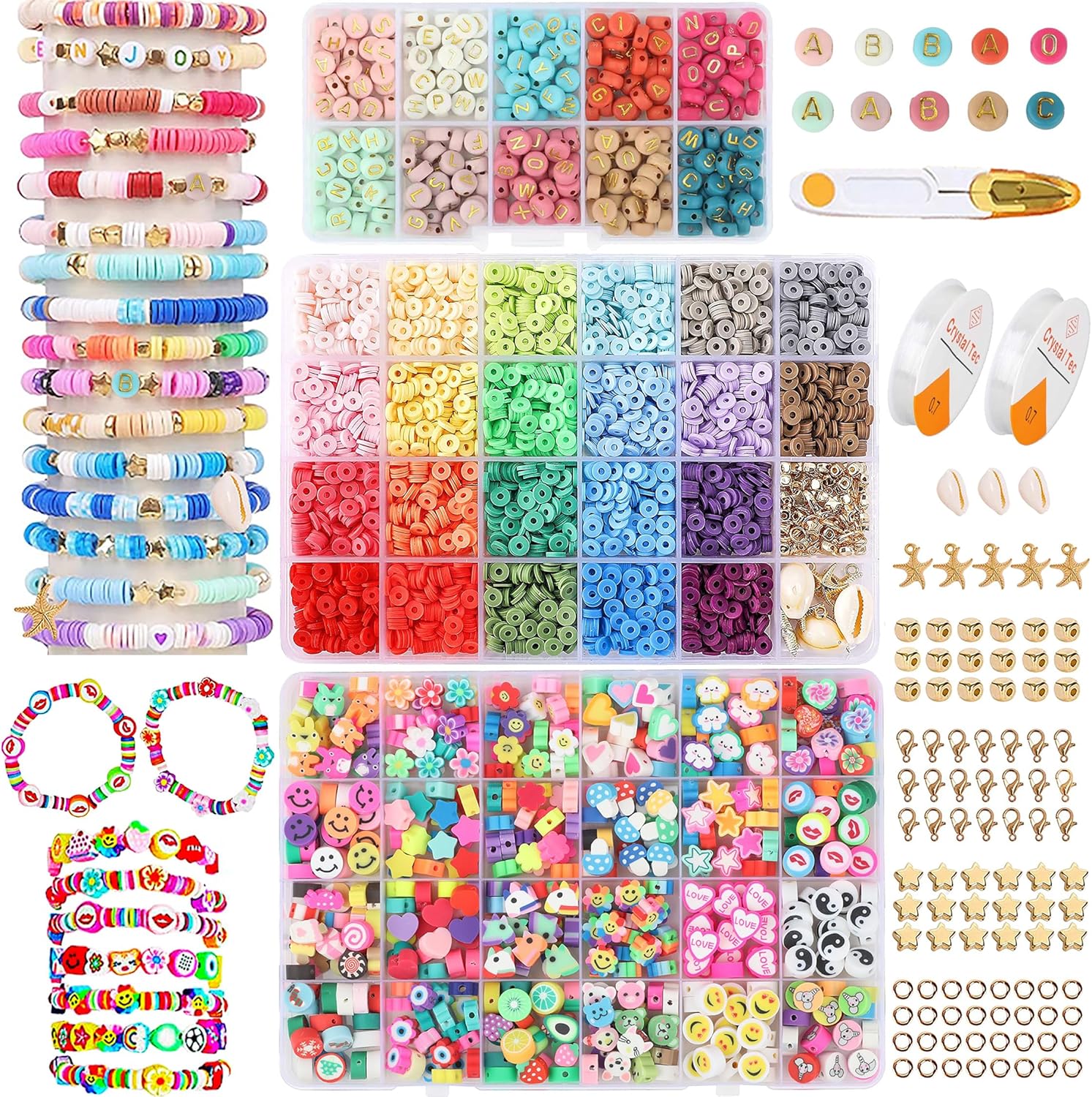 DIY Clay Bead Bracelet Kit with Charms and Letter Jamaica Ubuy