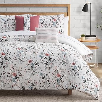 Lucky Brand Clarie Floral Comforter Set with Pillows - Twin/Twin XL Size - 5 Piece Luxurious Bedding Ensemble