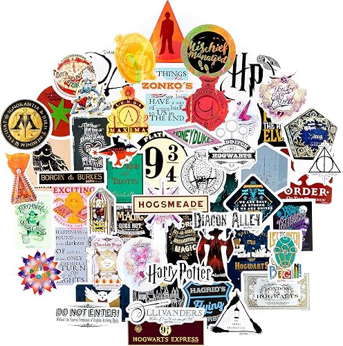 Conquest Journals Harry Potter Wizarding World Vinyl Stickers, Set of 60 Unique Stickers Including 5 Holograms, Waterproof and UV Resistant, Great for All Your Gadgets, Potterfy All The Things