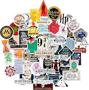 Conquest Journals Harry Potter Wizarding World Vinyl Stickers, Set of 60 Unique Stickers Including 5 Holograms, Waterproof and UV Resistant, Great for All Your Gadgets, Potterfy All The Things