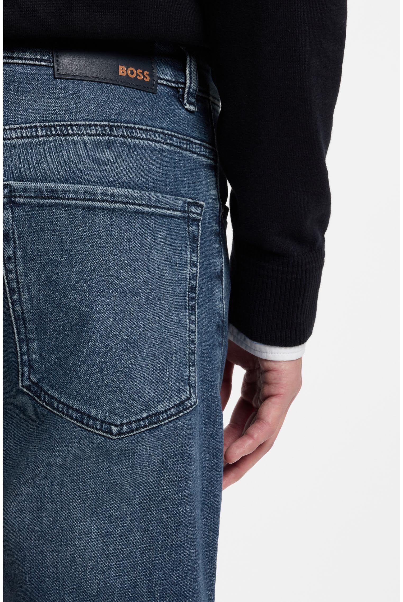 BOSS Herren Re.Maine BC-C Maine Regular-Fit Jeans aus bequemem Stretch-Denim in Stay-Black