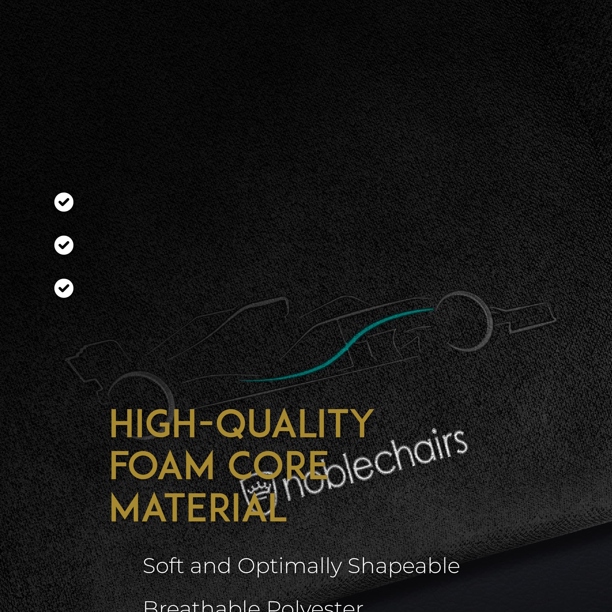 noblechairs Memory Foam Kissen-Set Mercedes-AMG Petronas Formula One Team Edition, Kissen für Gaming Stuhle, Stuhl Kissen mit Lendenwirbelstütze