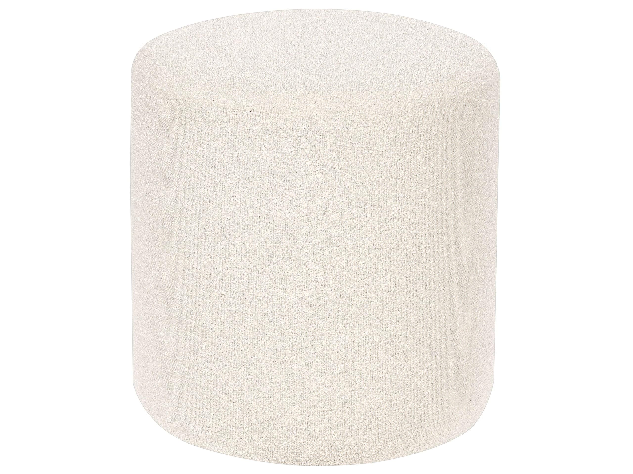 Beliani Pouf poggiapiedi in tessuto boucle bianco