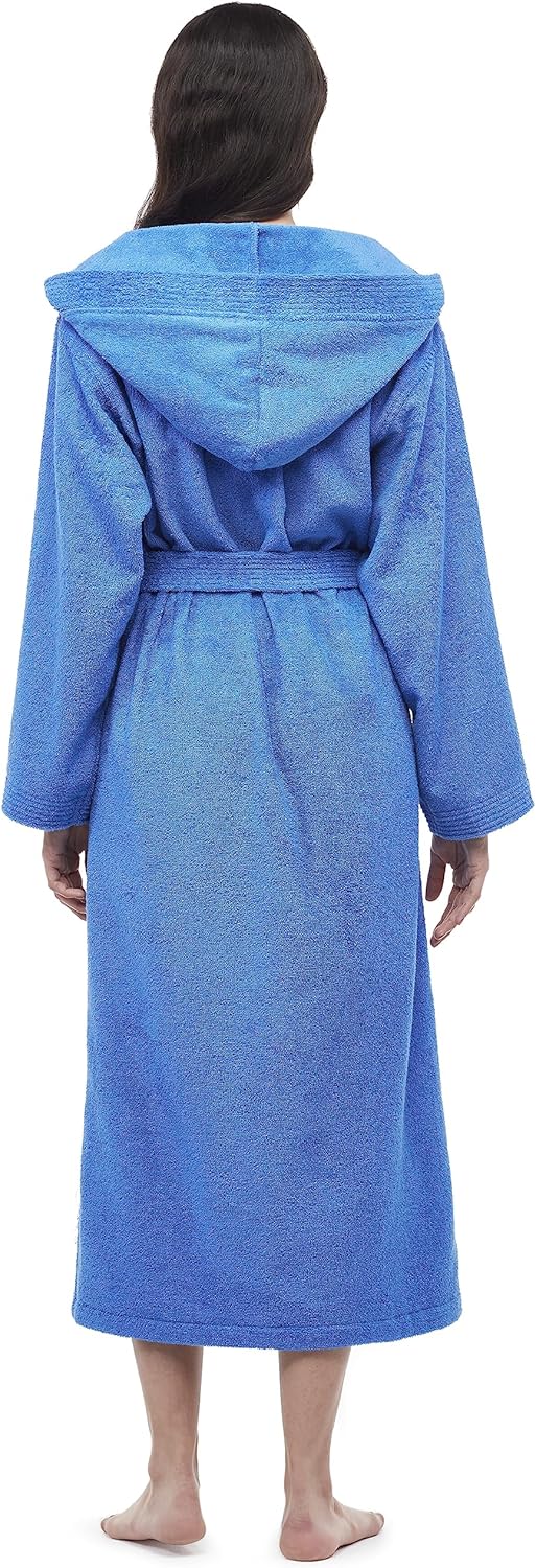 Arus Women's Pacific Hooded Turkish Cotton Bath Robe with Full Length Options - Image 4