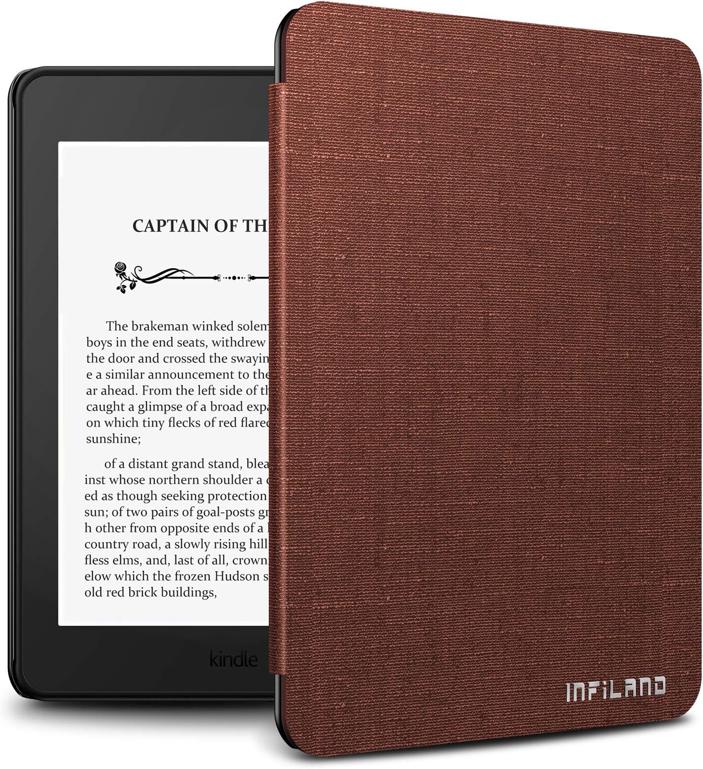 INFILAND Case for Kindle Paperwhite (10th Generation-2018 Release), Thinnest and Lightest Cover Compatible with Amazon Kindle Paperwhite 2018 Release(Auto Sleep/Wake Function),Red Wine