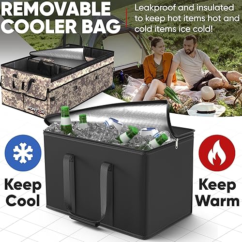 Miniatura 9 de FORTEM Organizador de maletero de automóvil, organizador plegable con múltiples compartimentos, almacenamiento plegable para accesorios de automóvil