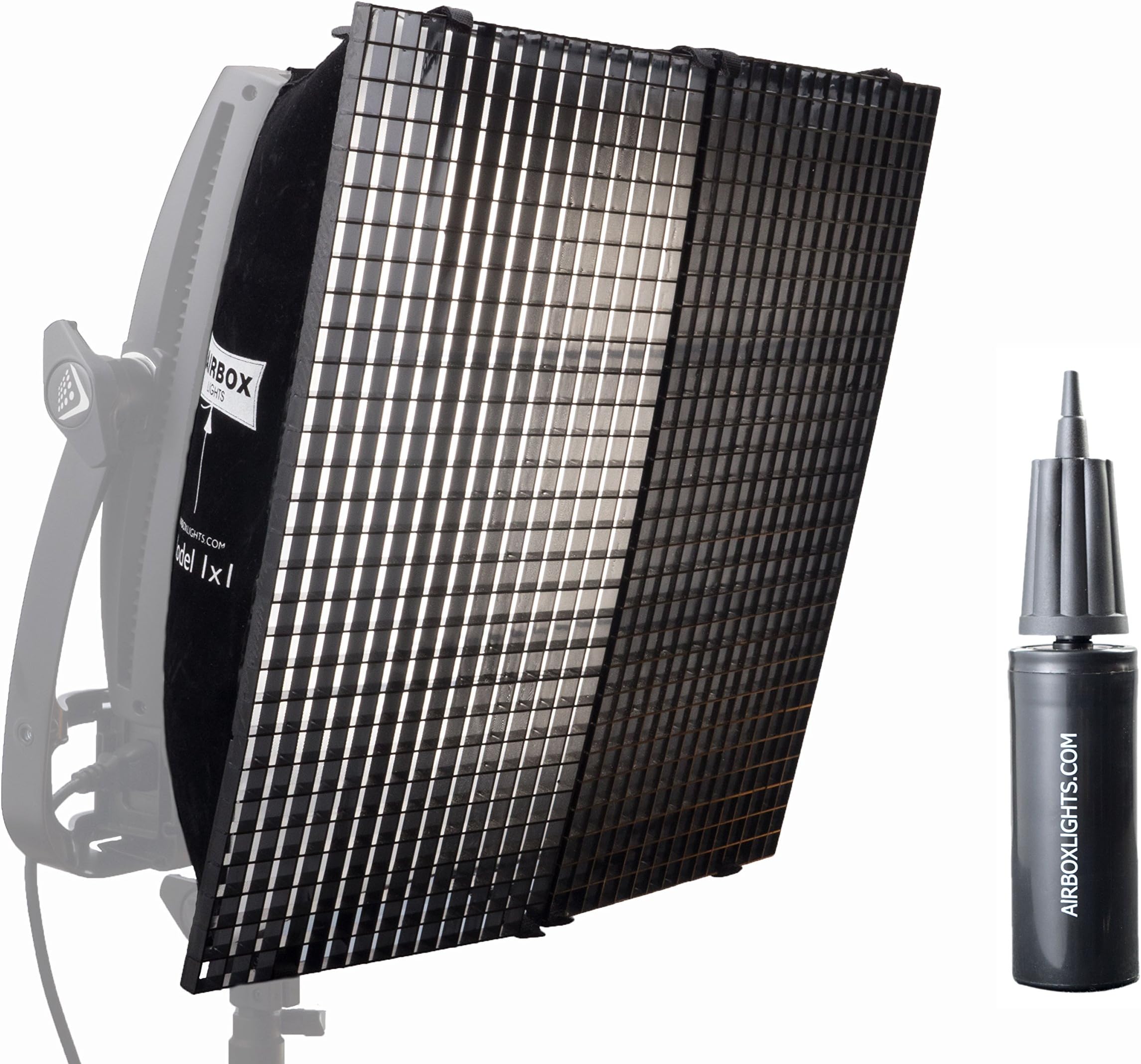 Airbox Model 1x1 Kit with Pump: Inflatable Softbox W/eggcrate and Pump for 1x1 LED Panels