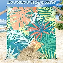 WIWIGO Beach Blanket Waterproof Sandproof Beach Mat 79 X 83/10\'x9\'for 2-8 Adults Quick Drying Outdoor Picnic Mat Beach Accessories for Travel, Camping, Hiking