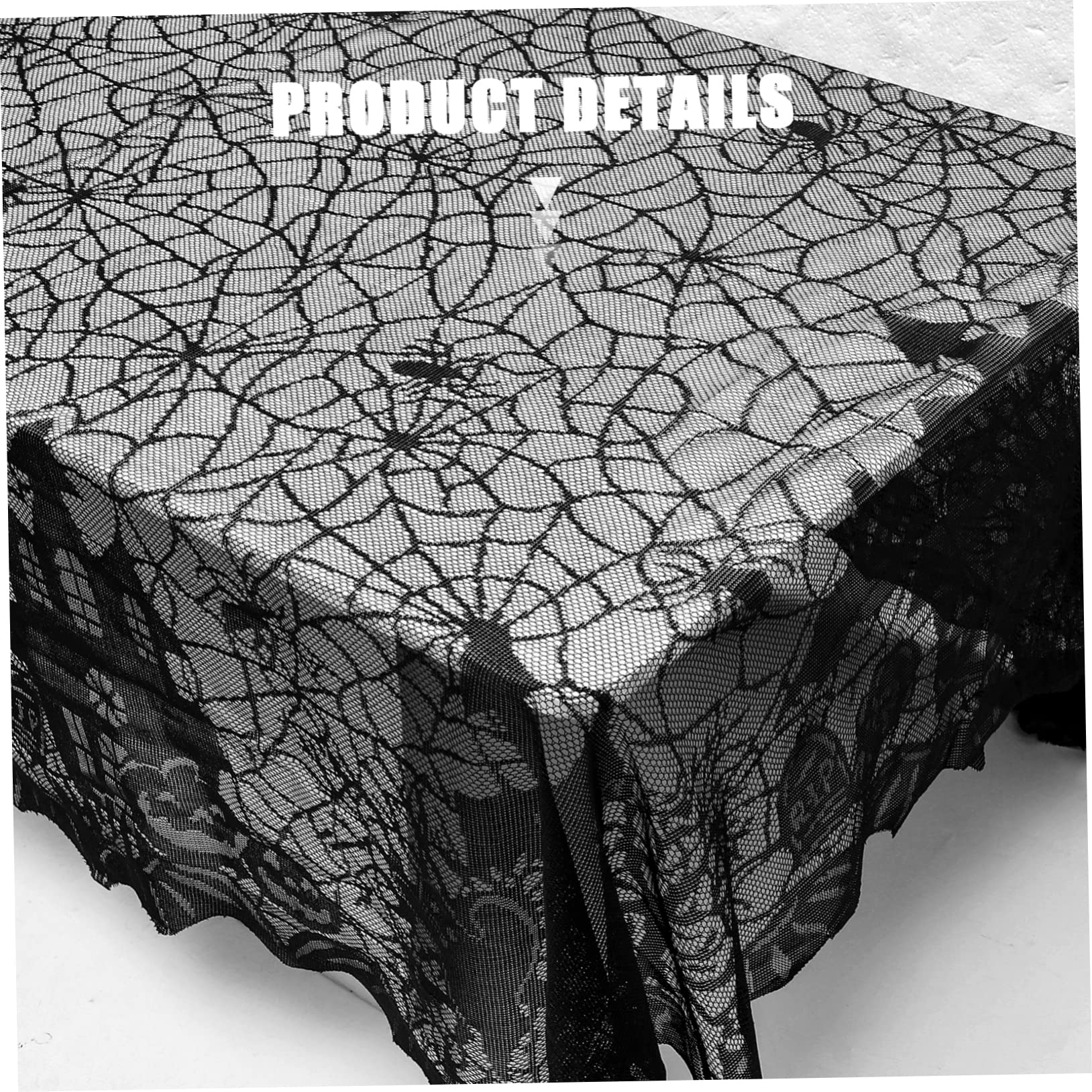 Cabilock 5 Pz Tovaglia Di Halloween Casa Delle Tartarughe Accessori Per Rettili Finta Ragnatela Piante Di Per Recinzione Luce Di Festa Decorazione Artificiale Gnomi Black Pizzo