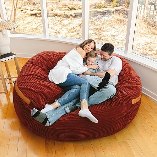 Miniatura 174 de Big Joe Fuf - Puf extragrande (XXL) relleno de espuma con funda extraíble, color niebla Lenox, poliéster tejido duradero, 6 pies, gigante Negro