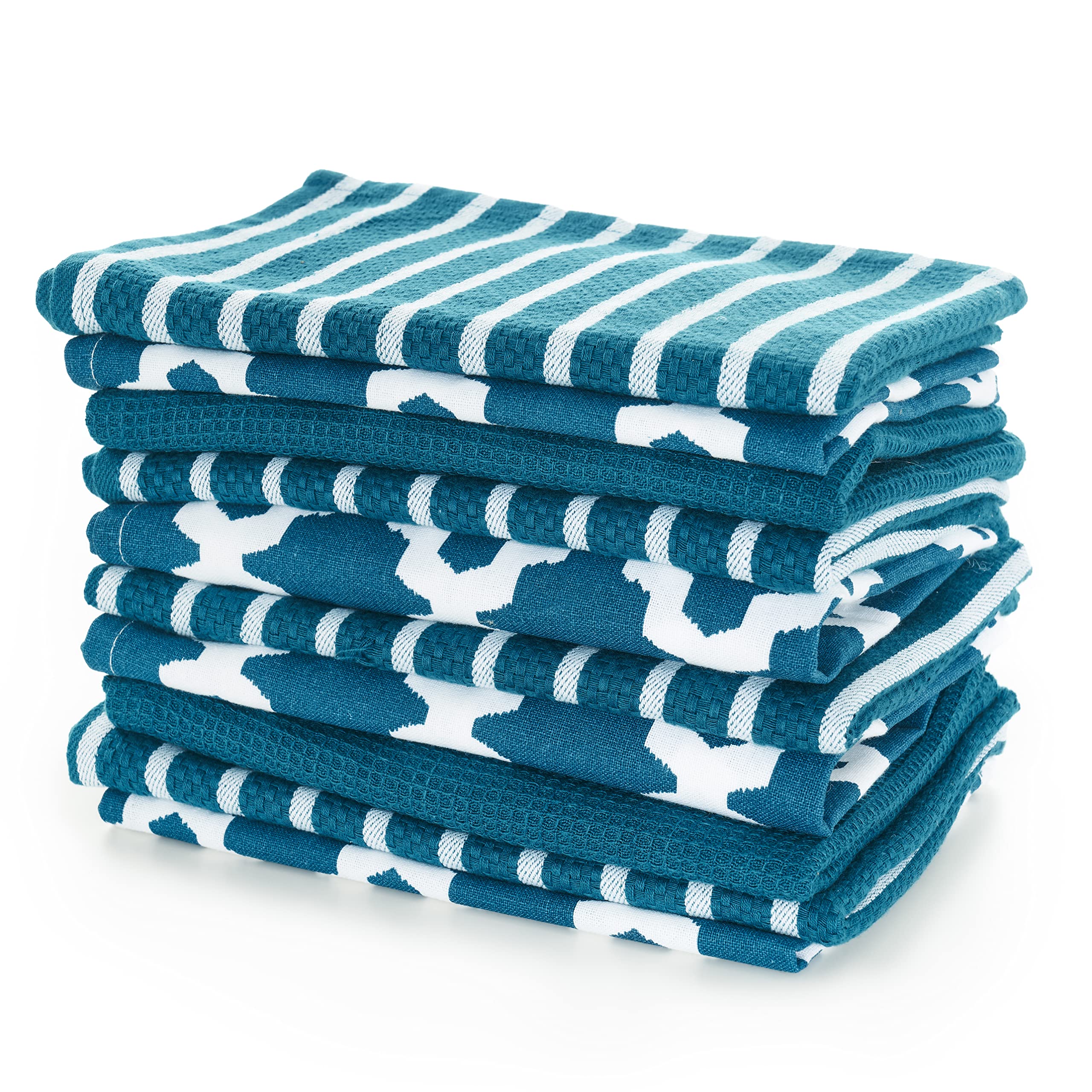 Penguin Home® - 100% bawełna zestaw ręczników do herbaty - miękki - trwały - stylowy jasnoniebieski design z wieloma wzorami rozmiar - 65 x 45 cm