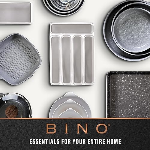 Miniatura 9 de BINO Cesta de plástico tejida  Pequeña (gris natural), paquete de 4  The yute Collection  Organización del hogar, almacenamiento que ahorra espacio,