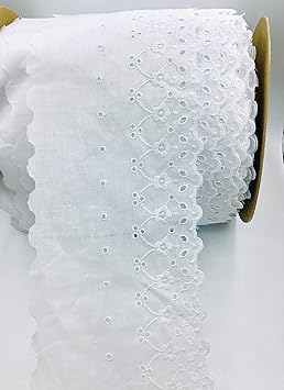 Trimplace White 5-1/2" Flat Eyelet Edge 12 Yards