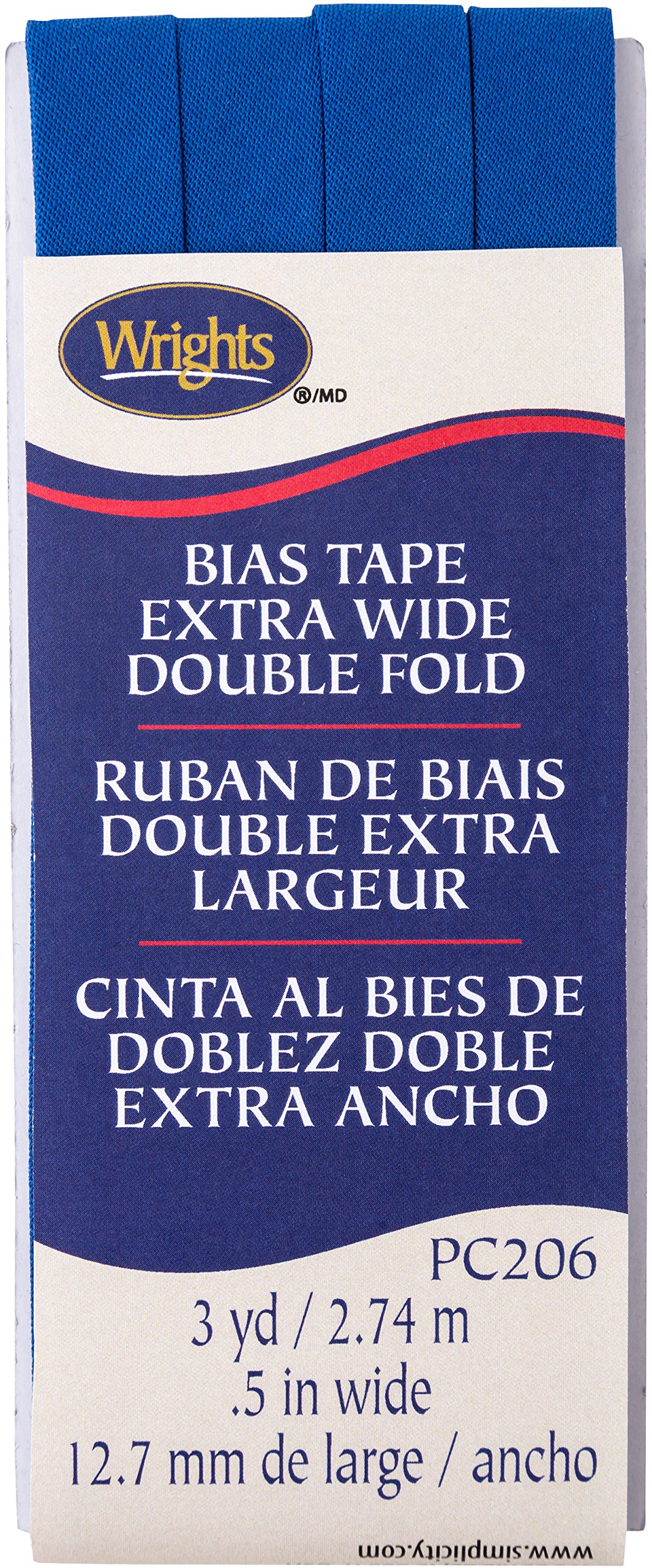 WRIGHTSDouble Fold Bias Tape, Assorted, Snorkel Blue, 13.21 x 5.08 x 1.02 cm