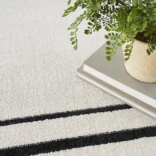 Vista 6 de Nourison Home Essentials - Alfombra contemporánea de 5 x 7 pies, color marfil/negro