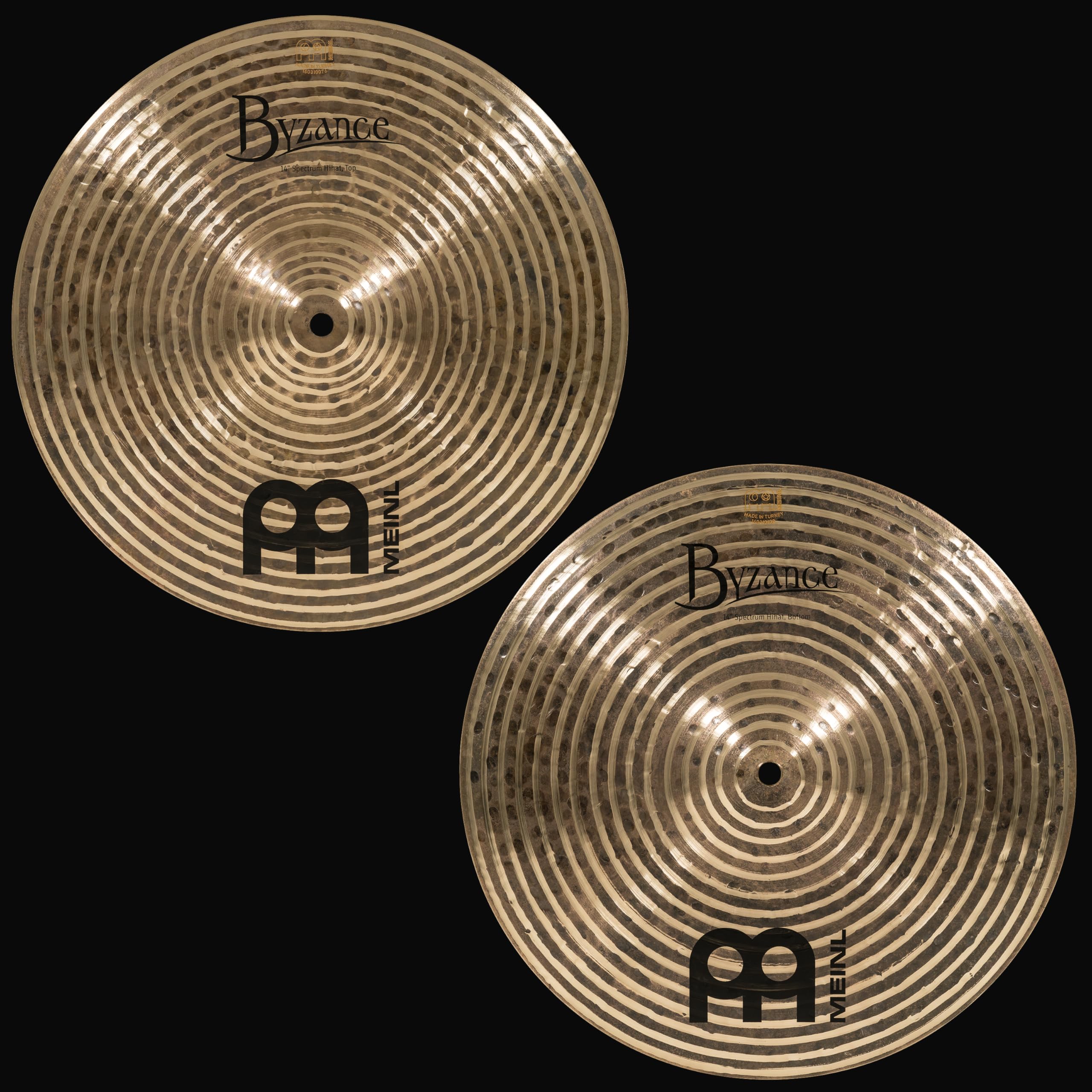 Meinl Cymbals Byzance Dark Rodney Holmes Hihat 14 Zoll (Video) Schlagzeug Becken - Paar - (35,56cm) B20 Bronze, Dunkles Finish (B14SH)