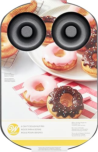 Miniatura 5 de Wilton - Molde para rosquillas con 6 cavidades, hace rosquillas individuales de tamaño completo de 3 3/4" o golosinas horneadas, antiadherente