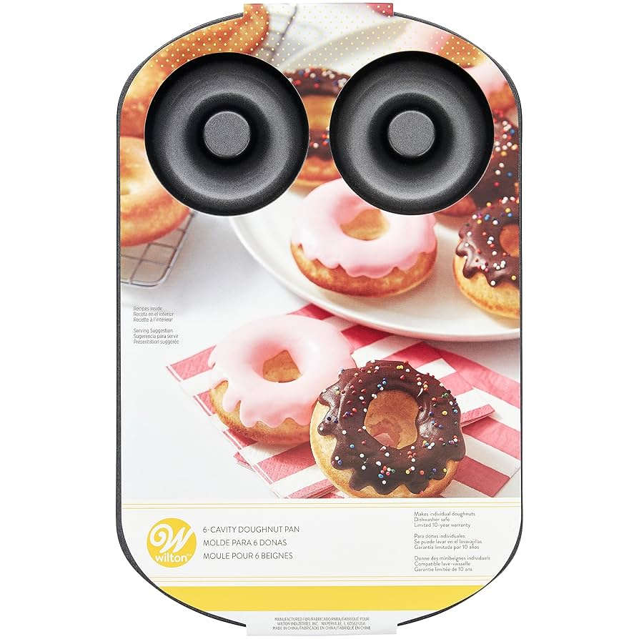 Wilton 03-3115 Doughnut Baking Tin, Non Stick, Large, 6 Hole, Steel