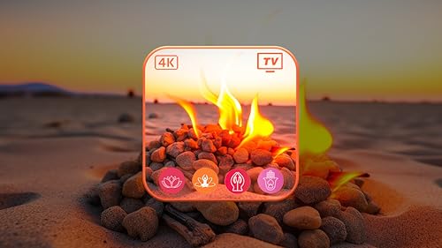 Sandy Beach Bonfire Glow - Transforme sua TV Fire e seu tablet em um refúgio litorâneo relaxante - S