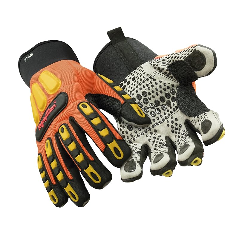 RefrigiWear Thinsulate Insulated HiVis Impact Protection Gloves (High Visibility Orange, X-Large)