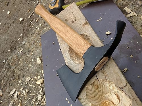 Miniatura 4 de Elegante hacha/hacha barbudo pequeño combinado con hoja curvada Adze - Herramienta para hacer tazones - ¡Raro!