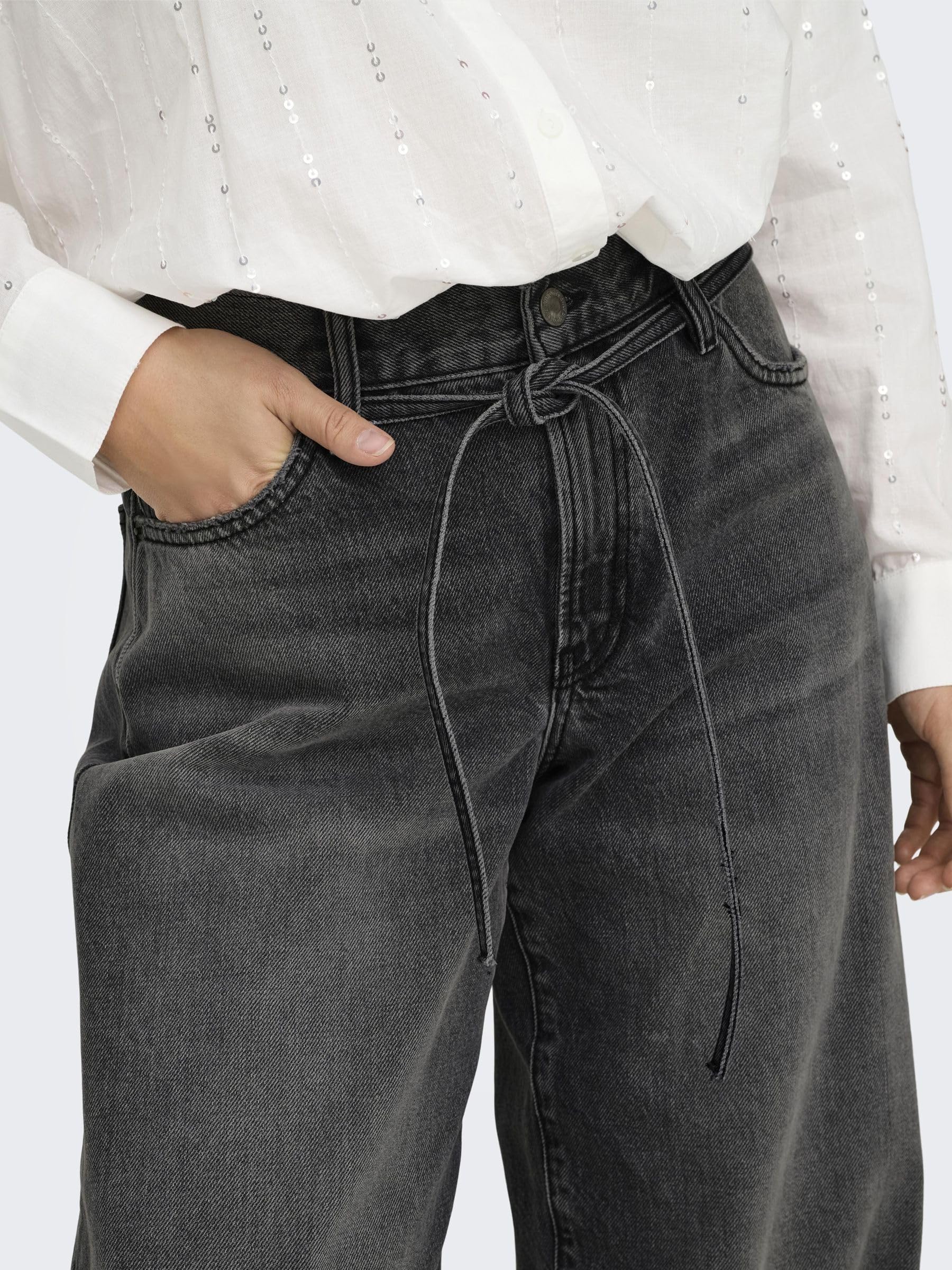 ONLY Female Straight-Fit Jeans ONLGIANNA Mittlere Taille Ballon Schnitt Jeans