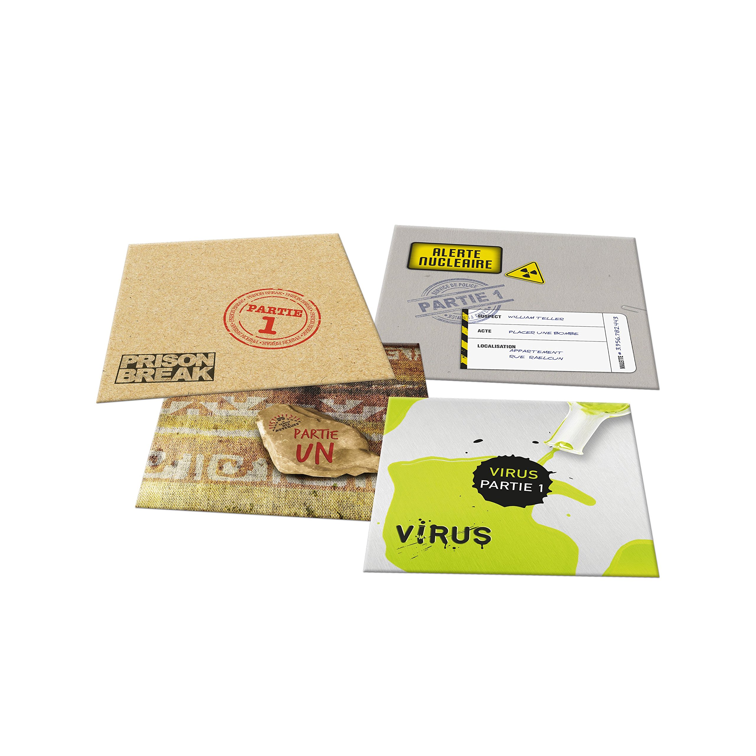 ESCAPE ROOM – Le Jeu – Coffret de 4 aventures différentes en français. Riviera Games. 3 à 5 joueurs , à partir de 16 ans, Noir