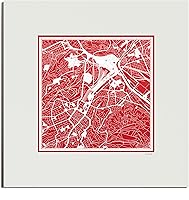 Vista 122 de O3 Design Studio Mapa de corte de papel Madrid negro mate de 20 x 20 pulgadas