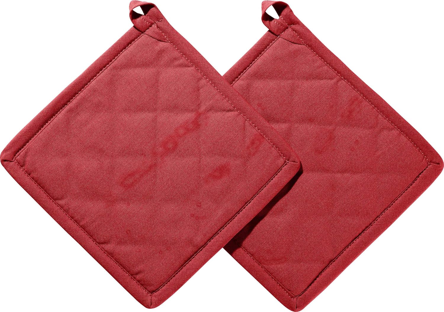 REDBEST Topflappen 2er-Pack Seattle, 100% Baumwolle rot Größe 20x20 cm ...