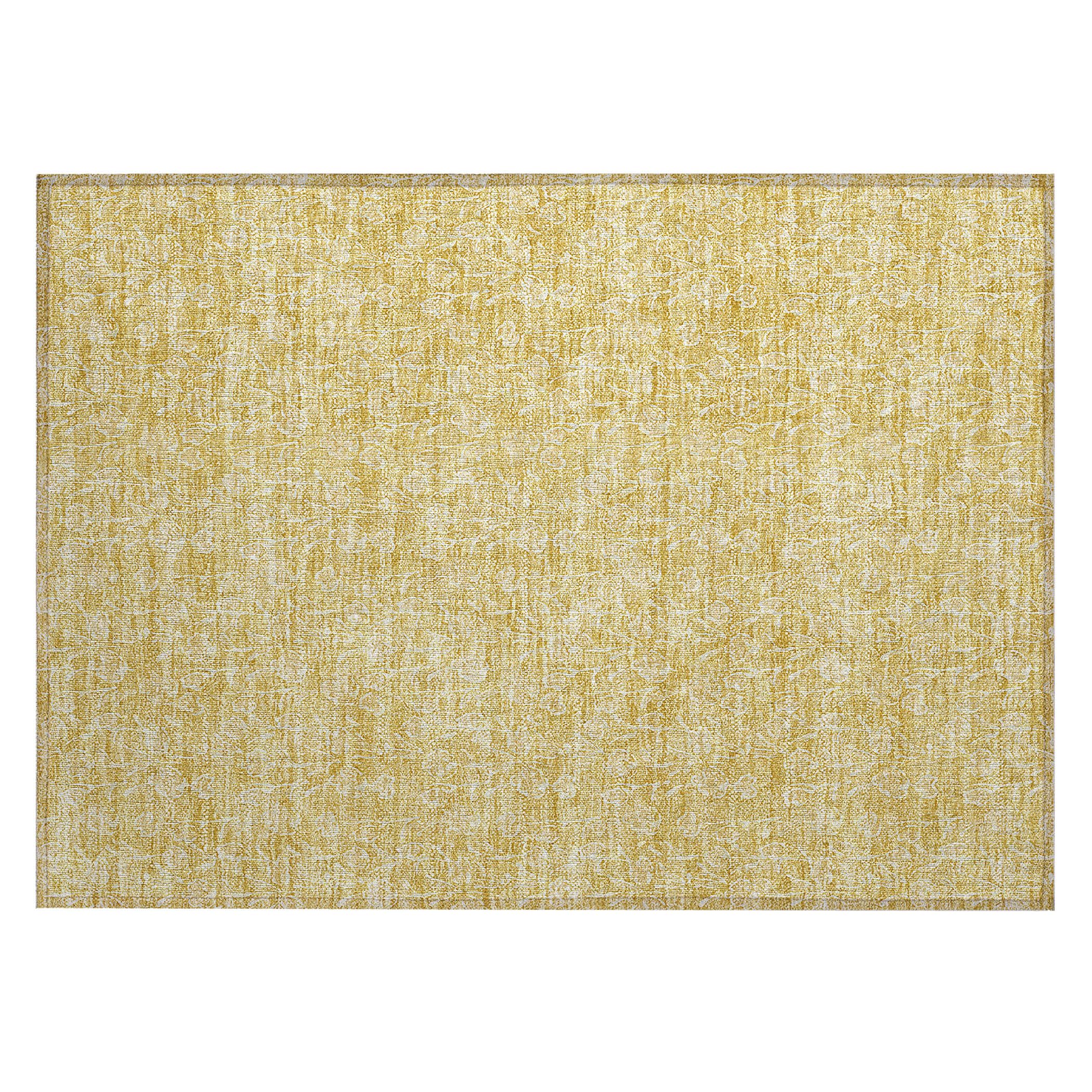 Addison Rugs Chantille ACN691 Gold 1'8" x 2'6" Indoor Outdoor Area Rug, Easy Clean, Machine Washable, Non Shedding, Bedroom, Entry, Living Room,