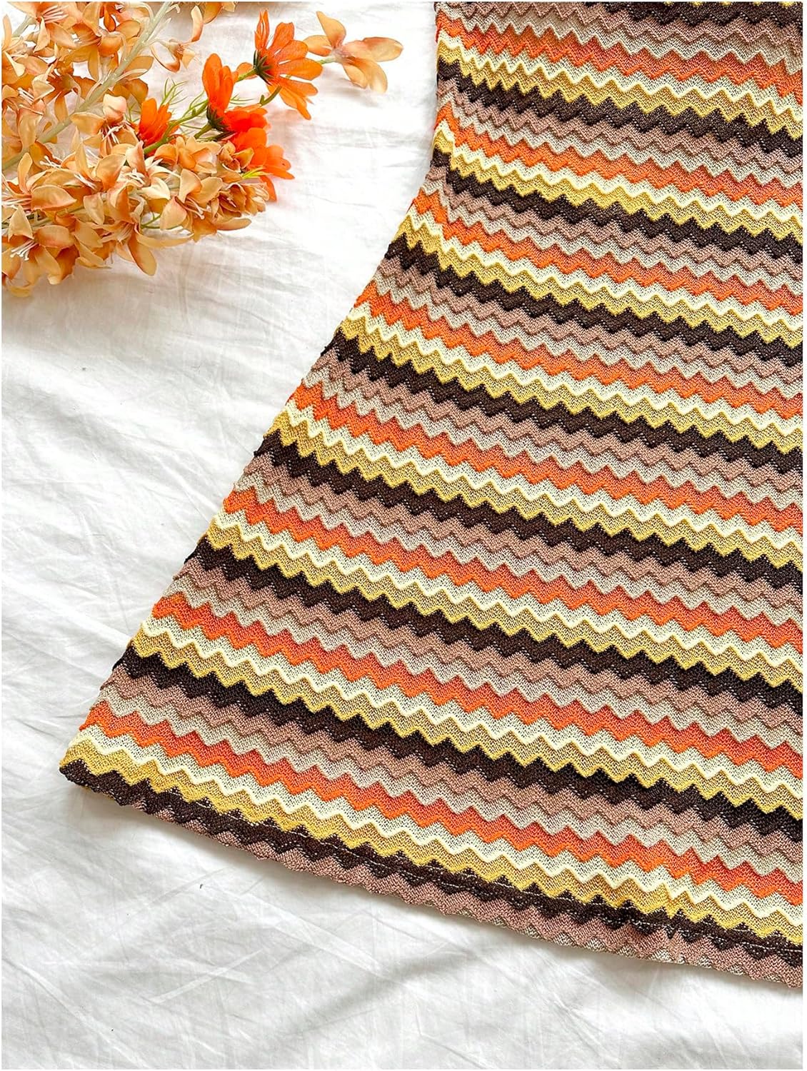 Verdusa Women's Boho 70s Cami Dress Striped Halter Backless Fitted Mini Dress - Image 6