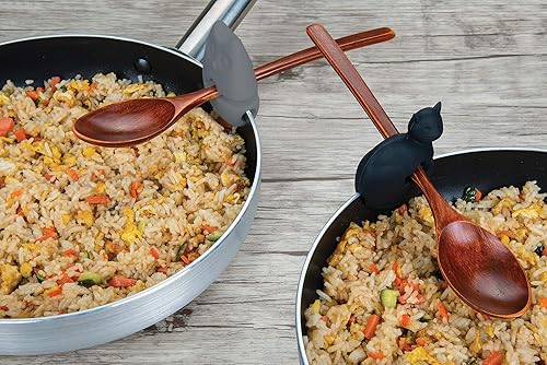 Vista 4 de Fox Run Brands sostenedor de cuchara con gallo, Chanchito, Rosado