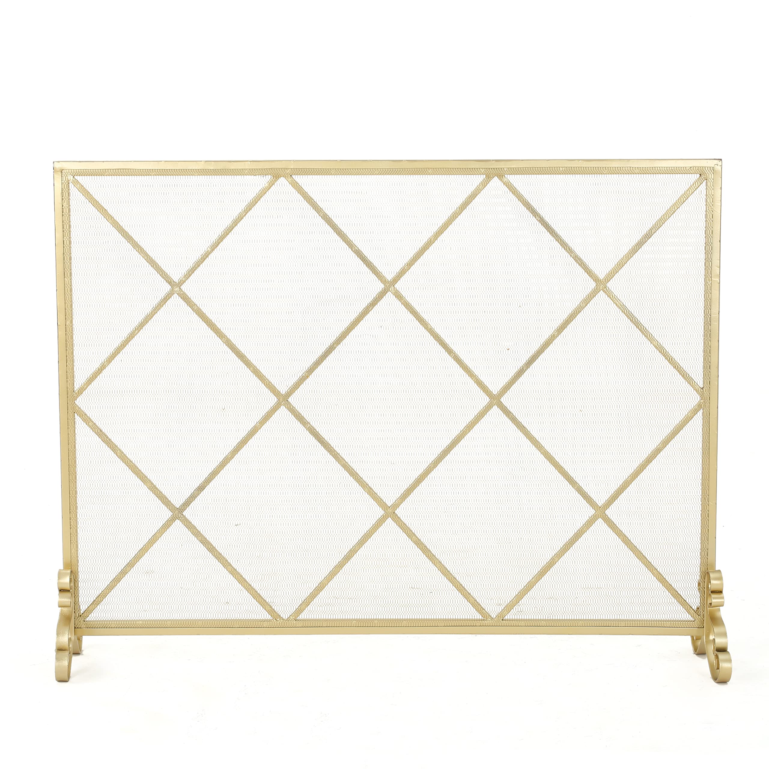 Photo 1 of Christopher Knight Home Howell Single Panel Iron Fireplace Screen, Gold