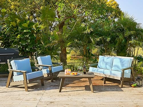 Miniatura 4 de ARTPLAN Deep Seat - Cojines para sillas de patio al aire libre, juego de 2 cojines de asiento y respaldo, 24 x 24 x 6 pulgadas y 18 x 24 pulgadas,