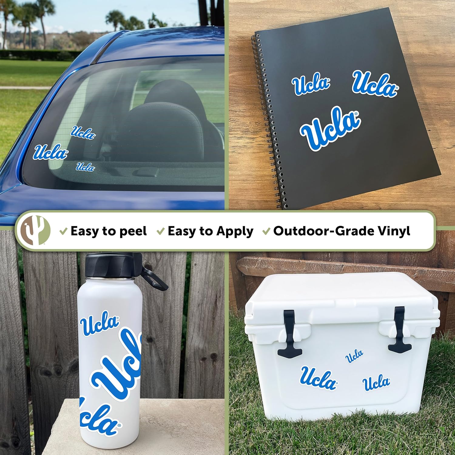 Desert Cactus UCLA Sticker University of California Los Angeles Bruins Sticker Vinyl Decals Laptop Water Bottle Car Scrapbook Sheet T3 (Type 3-1) - Image 2